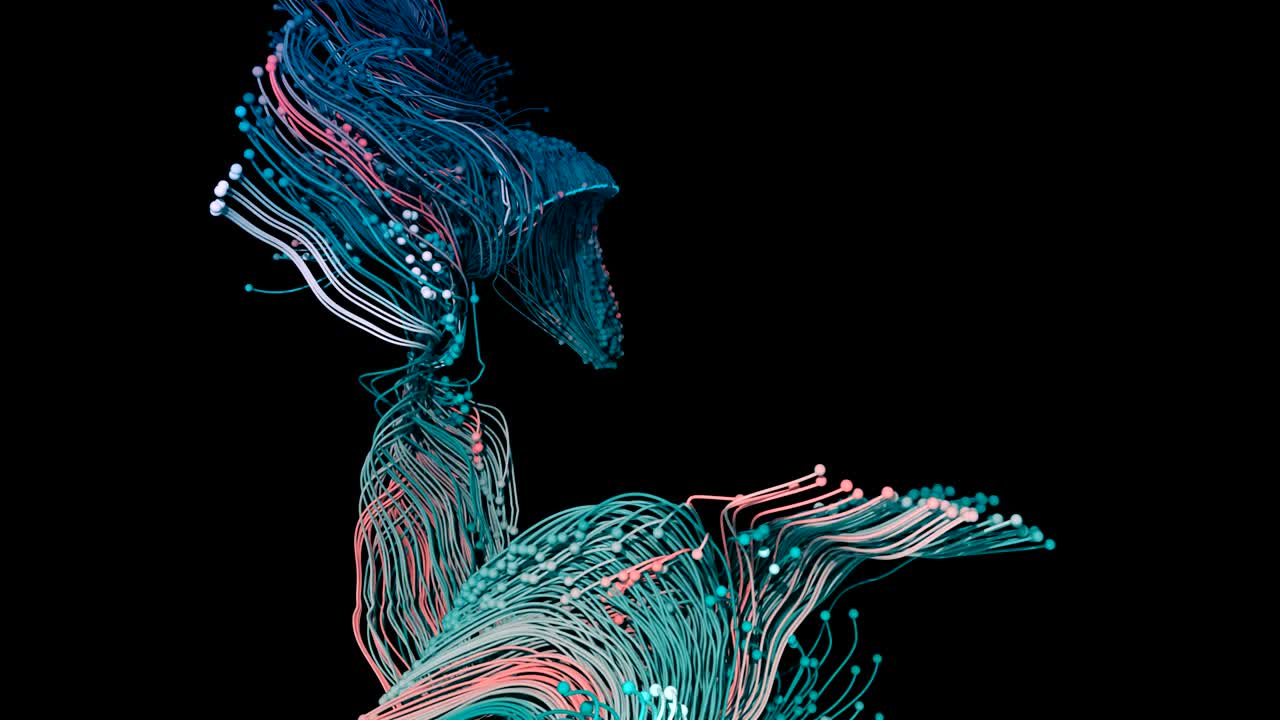 Abstract particles with trails.