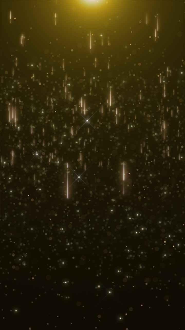 Golden light and particles rising particles wave stage particles freely rising and floating stage