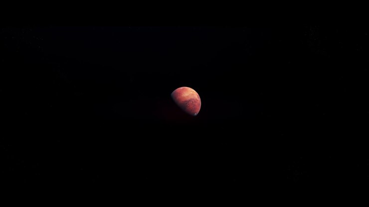 Planet Mars viewed from space