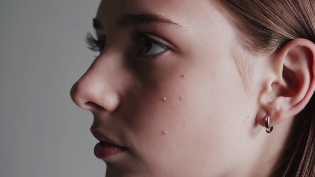 Profile portrait of a young woman