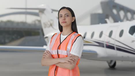 Portrait-of-airport-ground-girl-staff