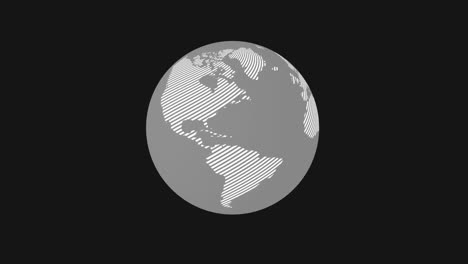 icono de globo terrestre blanco aislado en fondo negro. signo del mundo o de la tierra. internet global.