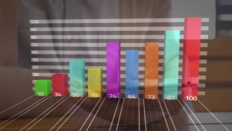 Animación-De-Datos-Financieros-Y-Gráficos-Moviéndose-Sobre-Las-Manos-De-Un-Hombre-Birracial-Usando-Un-Teléfono-Inteligente