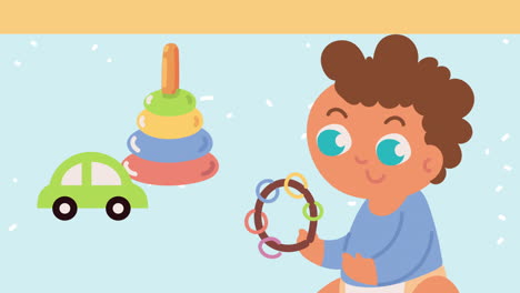 bebé jugando con juguetes