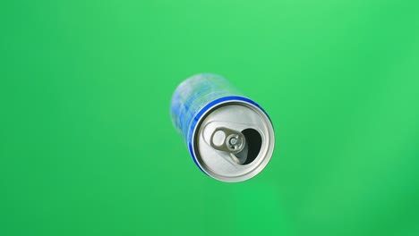 an empty soft drink can on green screen background