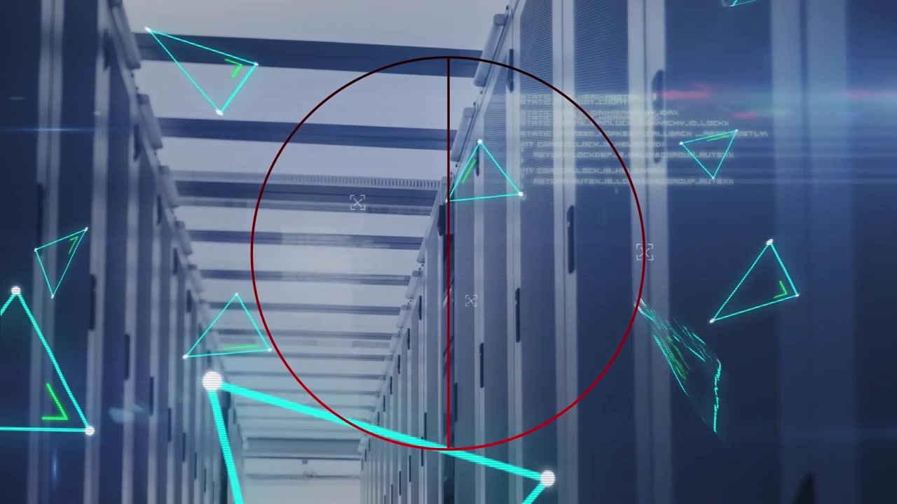 Digital Data Visualization in a Modern Server Room