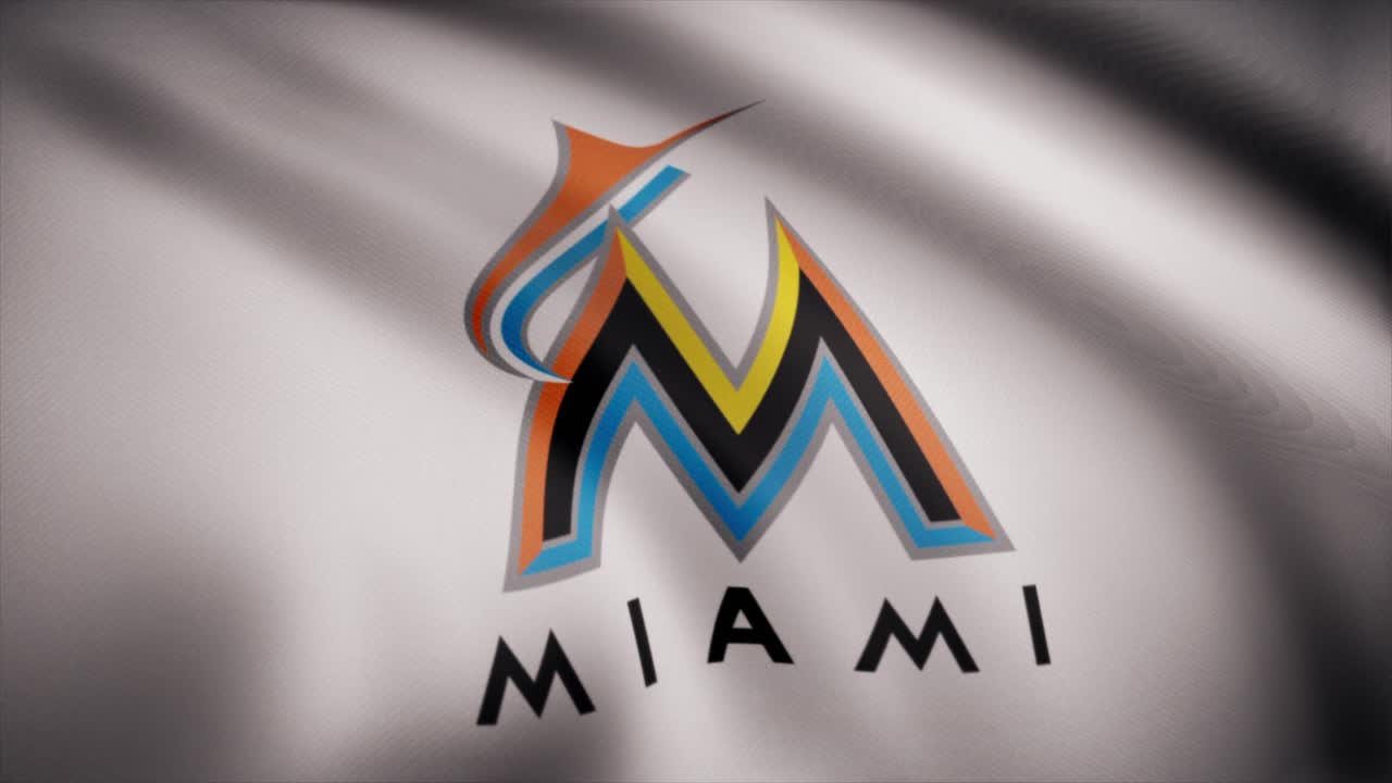 la bandera del equipo de béisbol de los marlins de miami