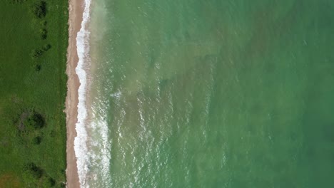 flying over the beach of são miguel dos milagres beach in the state of alagoas, brazil.