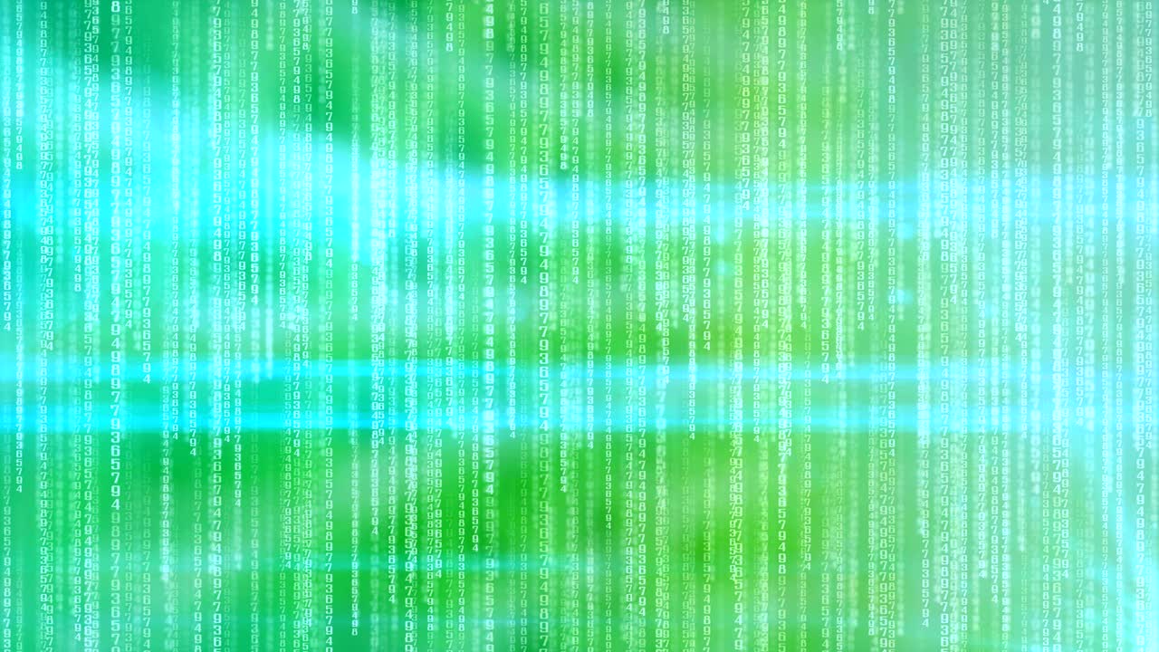 Data Stream Matrix - vertically scrolling numbers. Loop