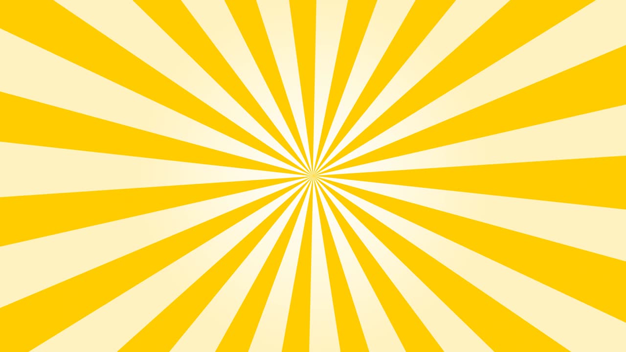 Sunray Background in Yellow and White Rays Looping