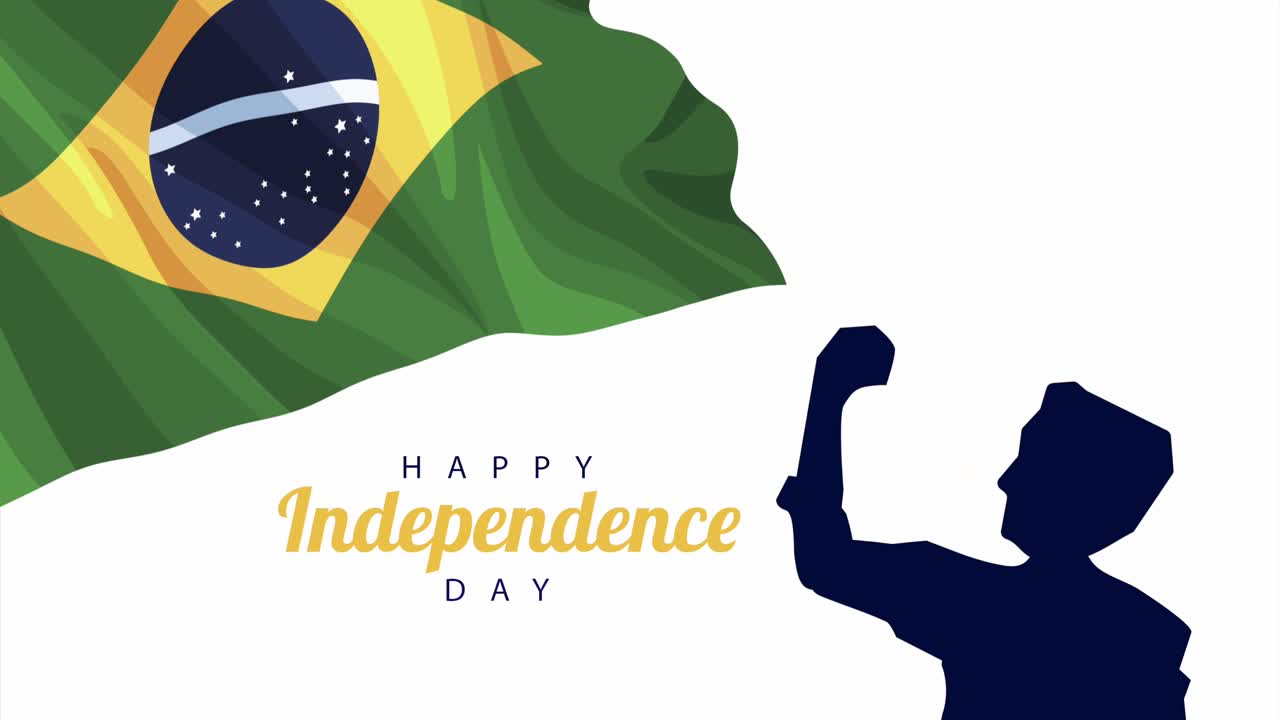 독립 브라질 애국자와 발을 가진 글자