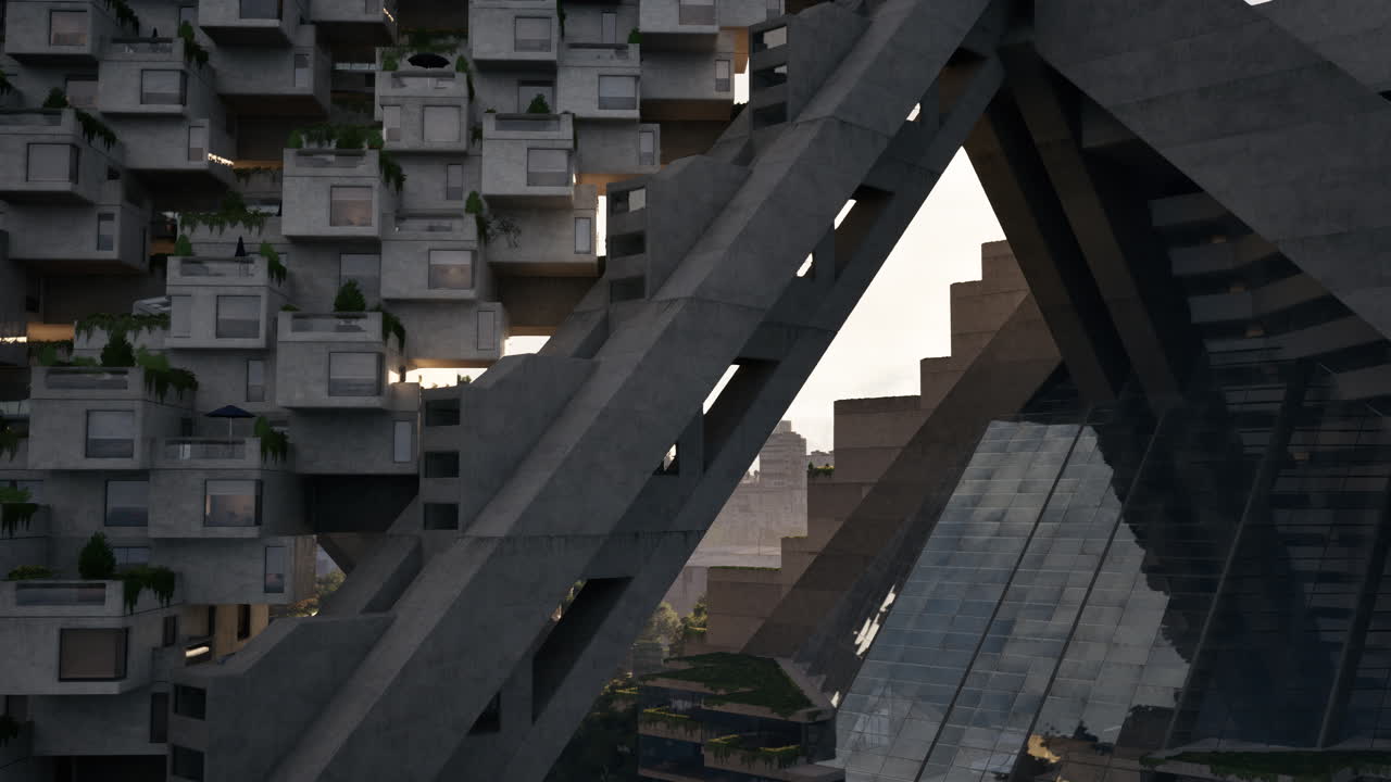 arquitectura futurista en un paisaje urbano