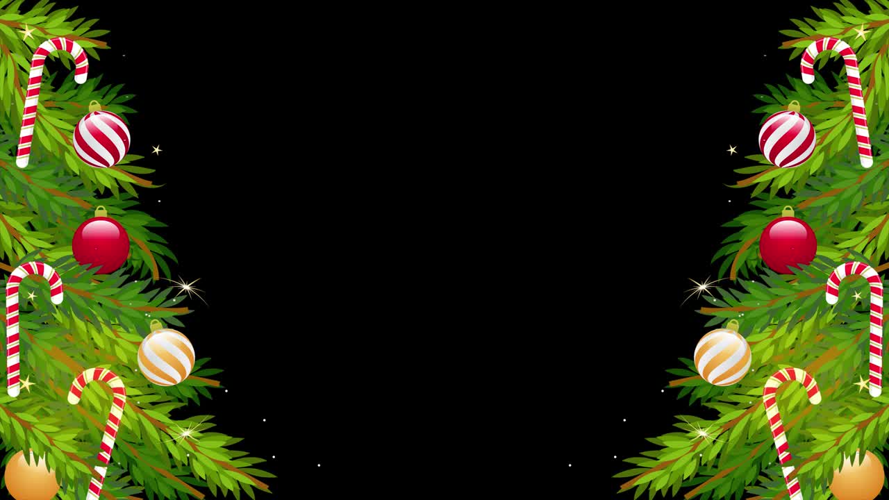 fondo de navidad 4k - animación de bucle alfa. árboles de navidad en fondo transparente