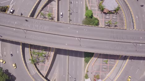 beautiful aerial rising shot of roundabout in medellin, colombia