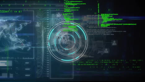 animation of financial data processing over world map