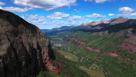 stunning summer telluride colorado box canyon black bear pass road bridal veil falls aerial drone ouray ridgway yankee boy basin 4wd hiking bluesky cliffside valley aspen forest cloud down cliff