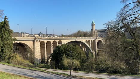 pont adolphe bridge view in luxembourg