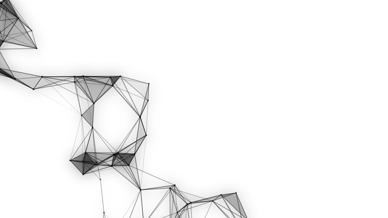 plexus fantasía tecnología abstracta. fondo geométrico abstracto con líneas en movimiento, puntos y triángulos. ciencia. medicina y tecnología. animaciones de bucle