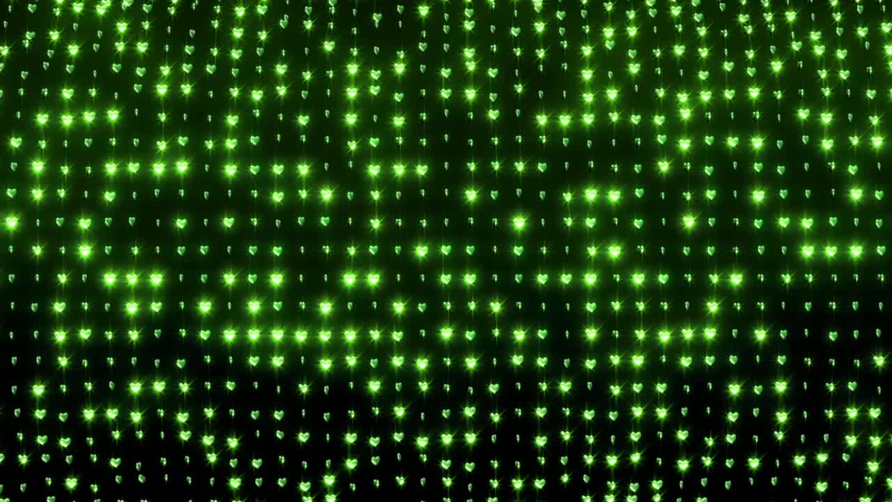 Green Heart LED Lights Background