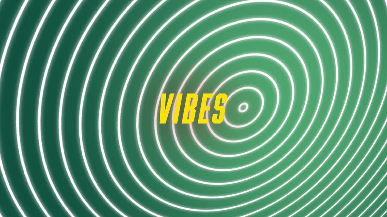 animación digital de vibraciones contra líneas giratorias en fondo verde