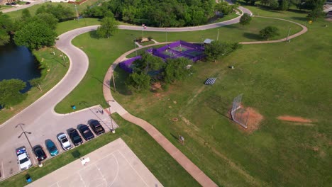 aerial footage of bear creek park in keller texas