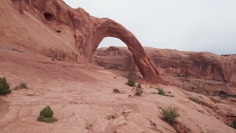 corona arch arches national park moab utah aerial drone footage