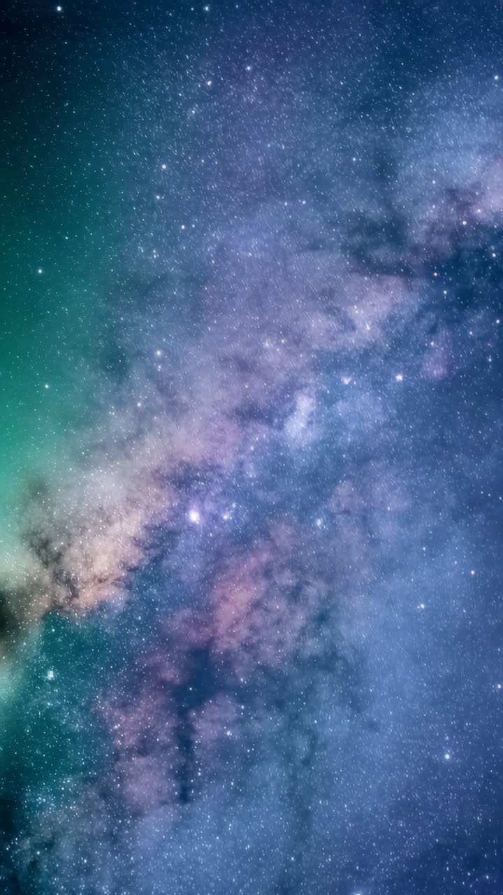 A mesmerizing video concept of the Milky Way galaxy, captured from a low-angle view