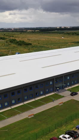 aerial view of industrial zone. aerial view of a large industrial estate. vertical video
