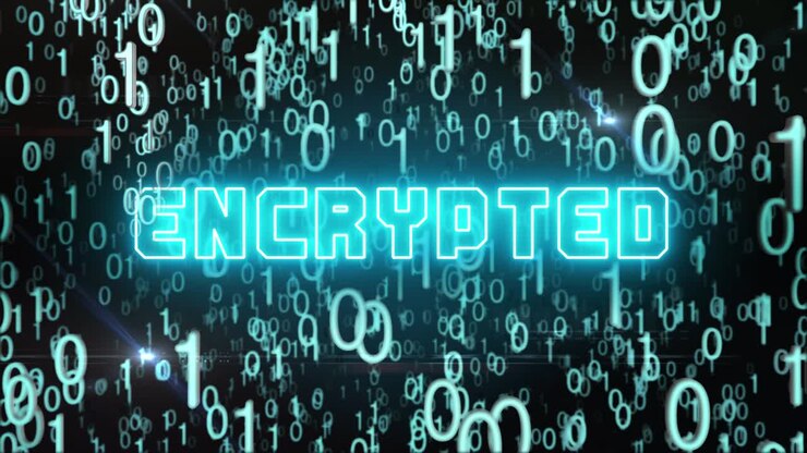 Bluish Encrypted concept with digital code