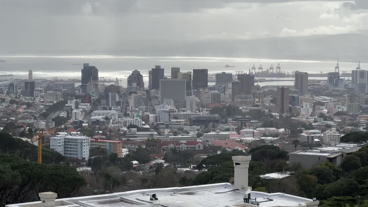 A shot of Cape Town, City centre from the bottom of Table Mountain