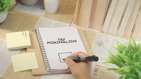 ticking off try minimalism from checklist