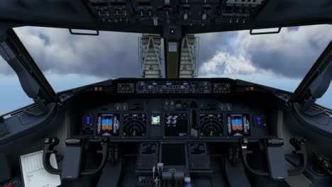 airplane cockpit view during flight
