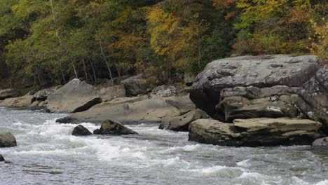 Hand-held-shot-of-a-section-of-fast-flowing-water-through-the-River-Gorge