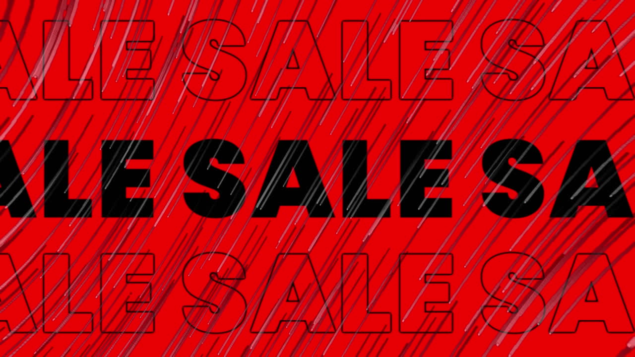 animación del texto de venta en letras blancas en el fondo cambiante