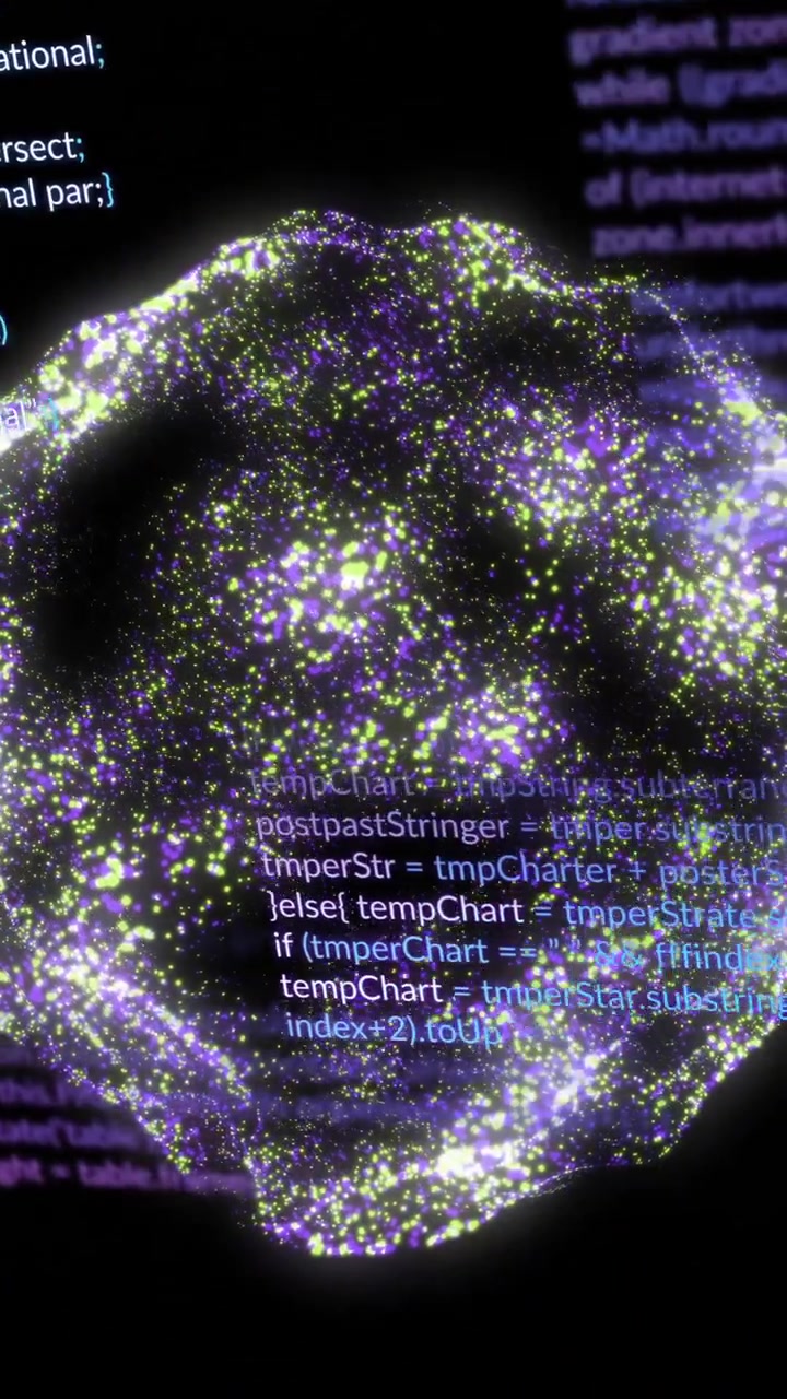 Animation of financial data processing over globe of connections
