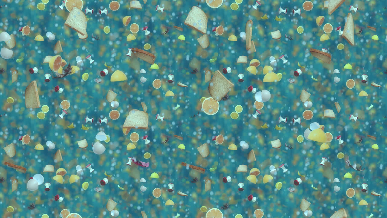 Recycle ocean pollution garbage green loop tile background sinking
