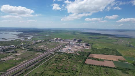 isle of grain kent uk drone aerial view