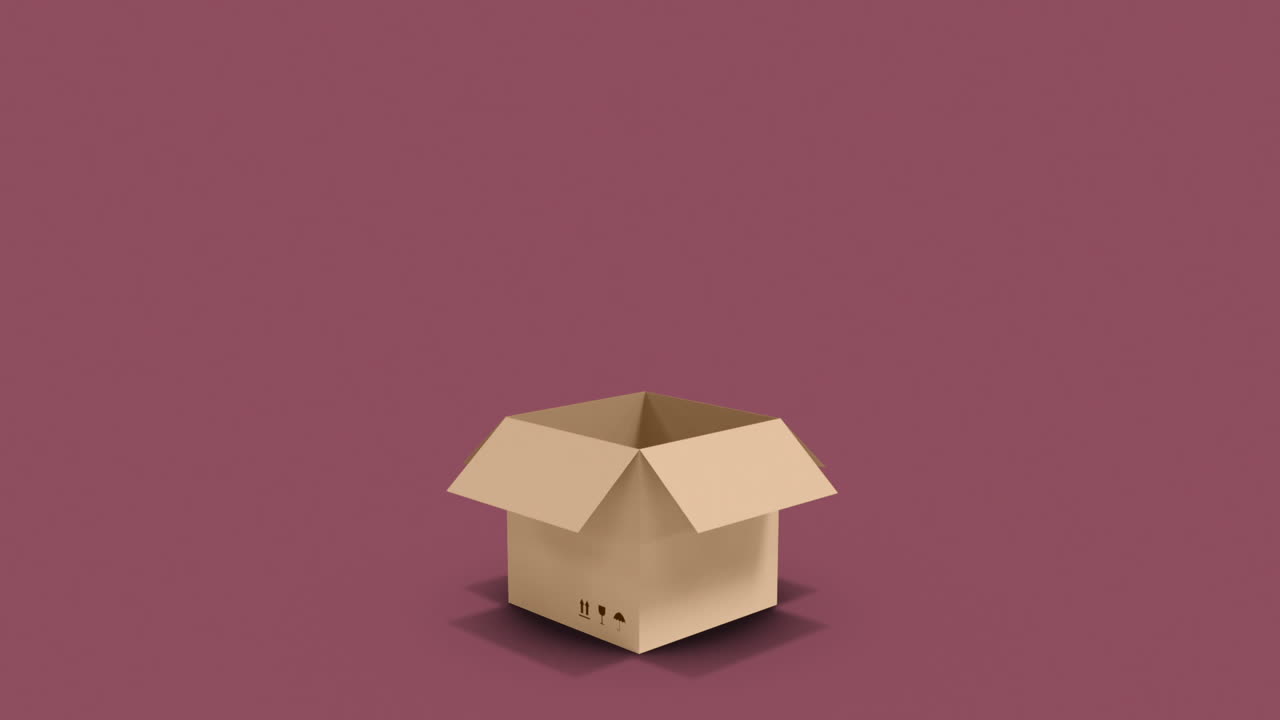 video generado digitalmente de una caja de cartón 4k
