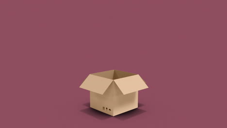 digitally generated video of cardboard box 4k