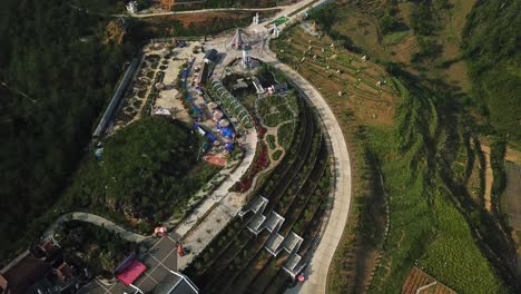 aerial view of modern sunworld fansipan legend tourist attraction in sapa vietnam