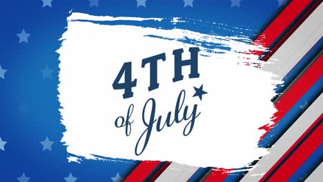 Animation-of-4th-of-july-text-over-stars-and-stripes-on-blue-background