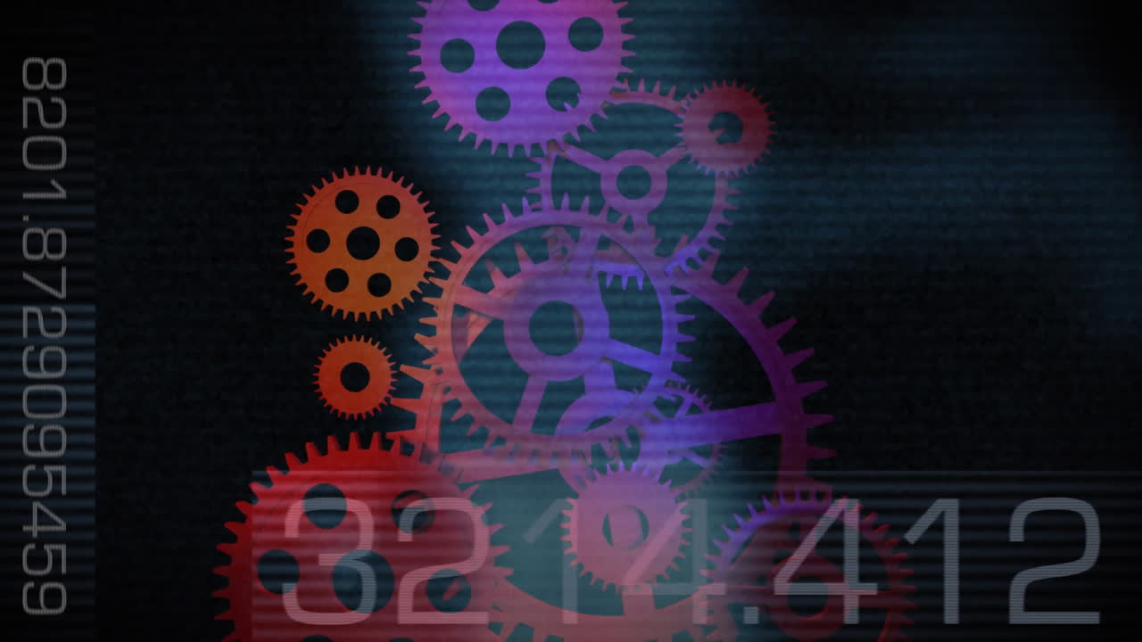 engranajes giratorios y procesamiento de datos