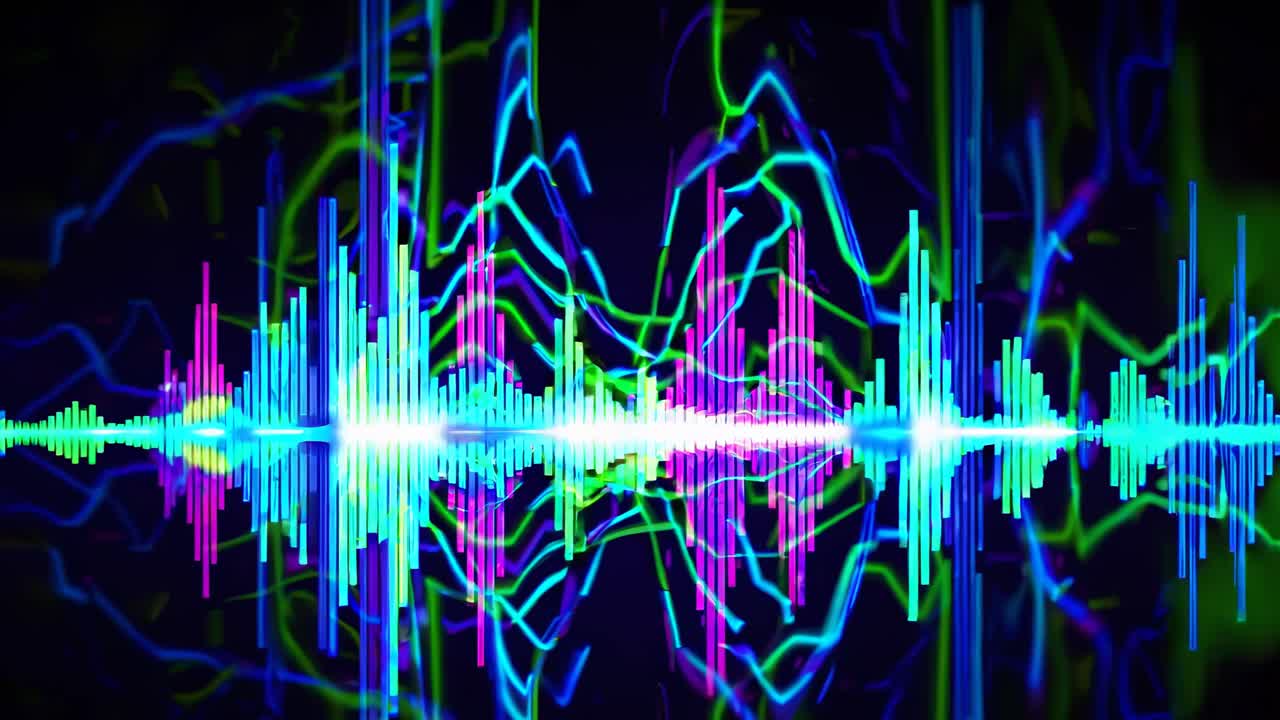 visualizador de audio abstract y colorido