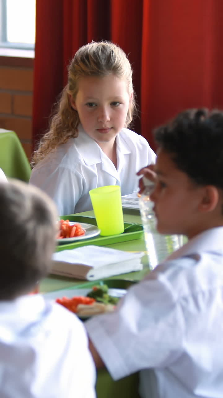 Bambini che pranzano in mensa