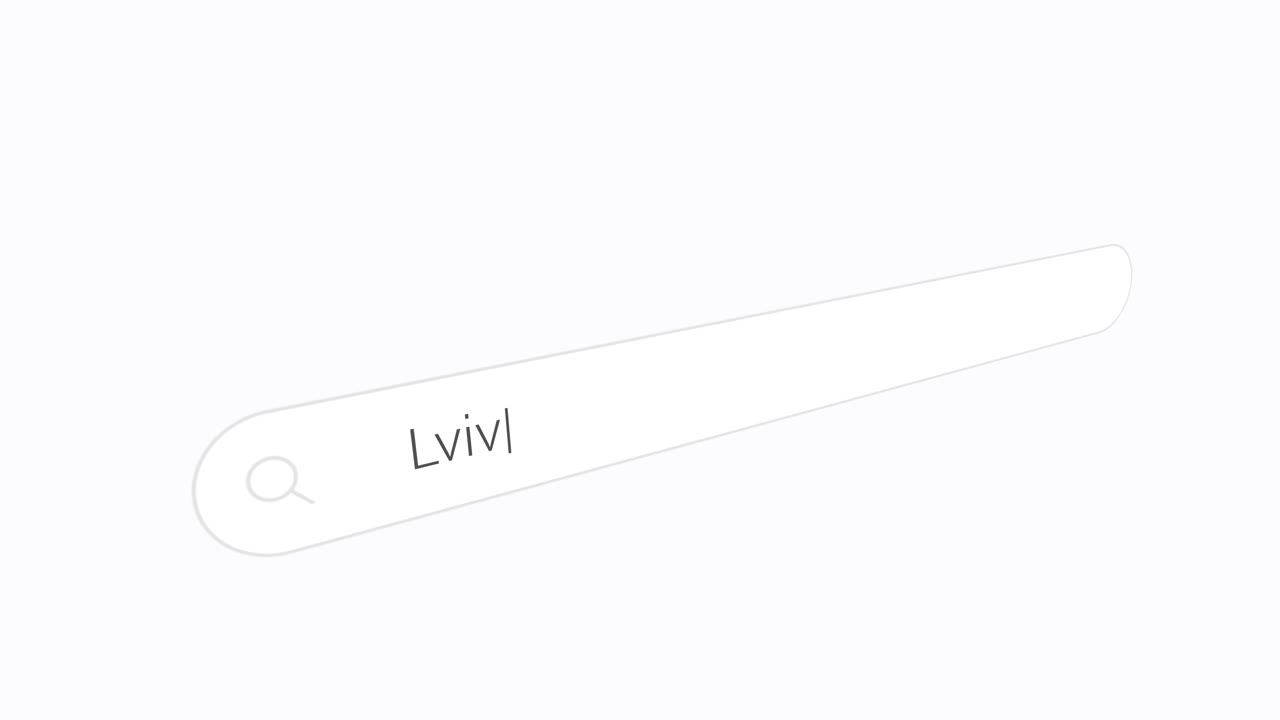 Typing Lviv Into Internet Browser Search Bar - Close Up