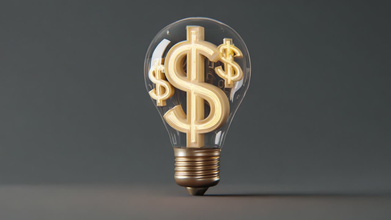Innovative Light Bulb with Dollar Sign Design Symbolizing Investment and Financial Ideas in a Creative and Modern Context