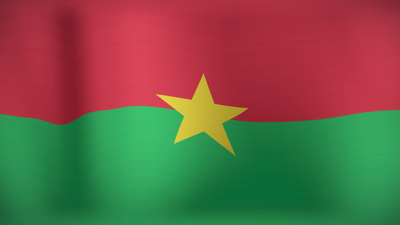 animación de la bandera en movimiento de la burkina ondeando