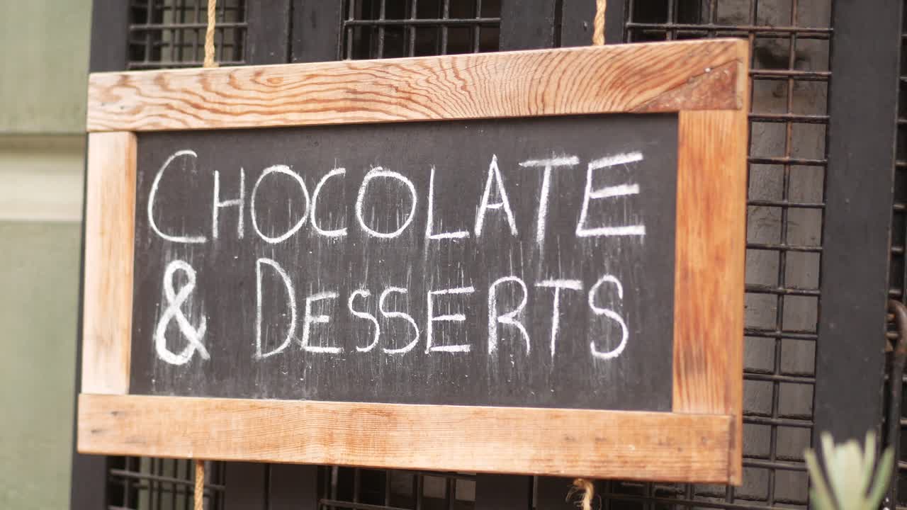 el signo de chocolate y postres