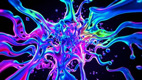 abstract neon liquid splashes