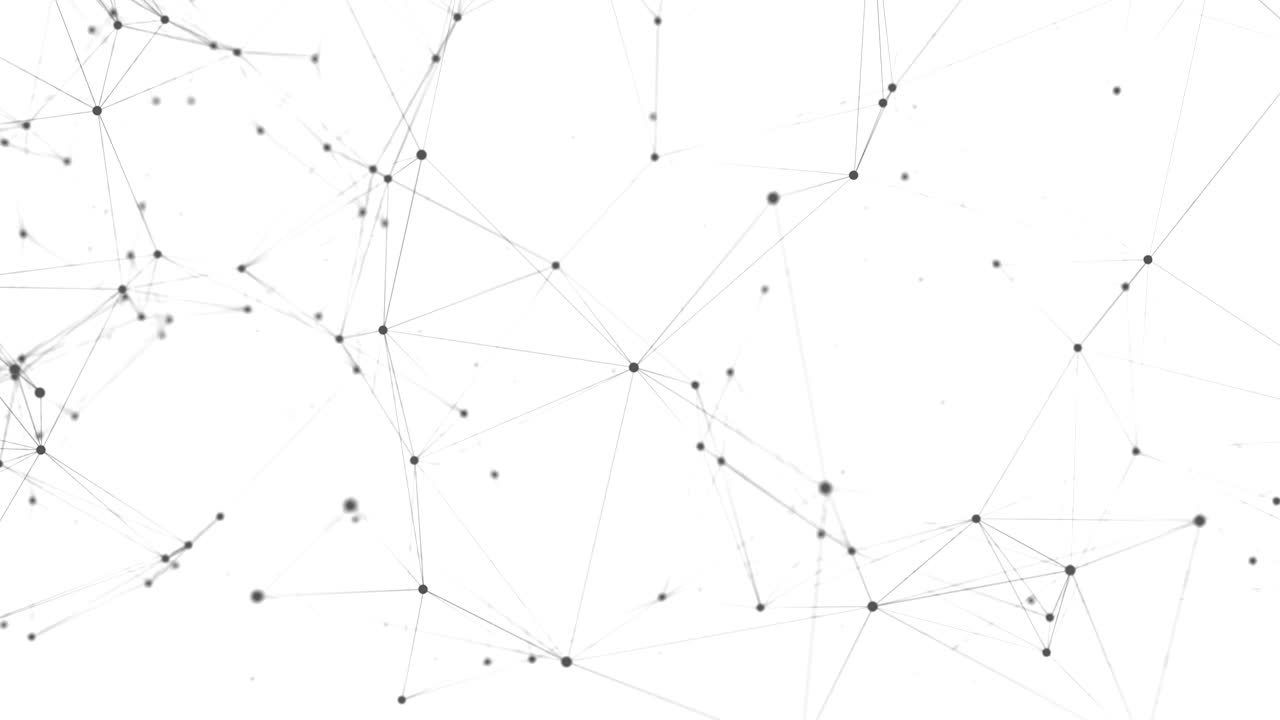 concepto digital abstracto de figuras geométricas polígono plexo fractales en movimiento, conectándose entre y con partículas. tecnológico triangular. animación de red abstracta de fondo de bucle